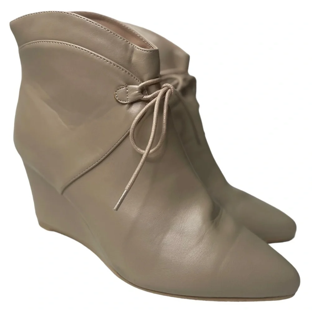 Allegra K Women’s Nude Colored Wedge Ankle Boots